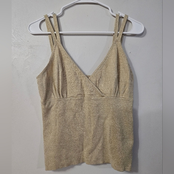 Worthington Metallic Gold V Neck Tank Top! - Picture 1 of 4